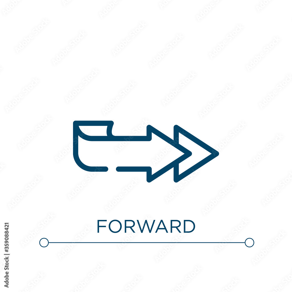 Forward icon. Linear vector illustration. Outline forward icon vector. Thin line symbol for use on web and mobile apps, logo, print media.