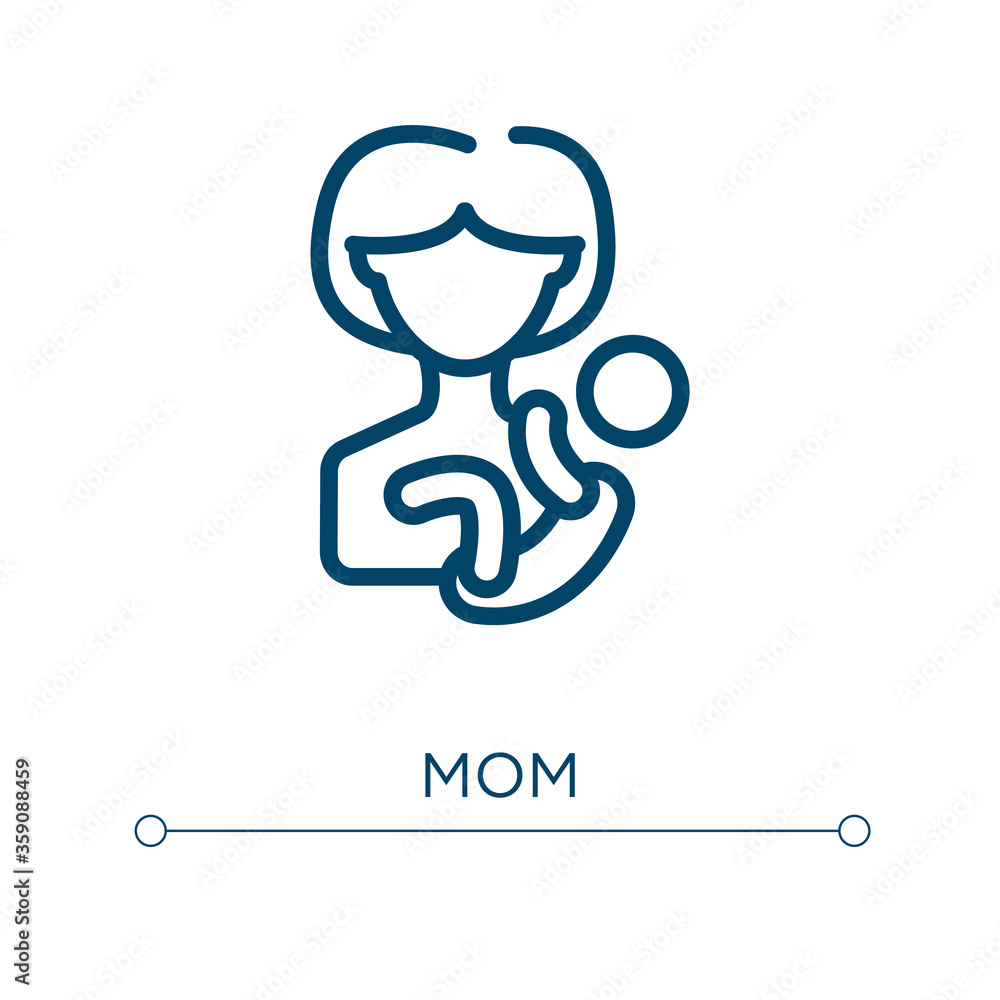 Obraz premium Mom icon. Linear vector illustration. Outline mom icon vector. Thin line symbol for use on web and mobile apps, logo, print media.