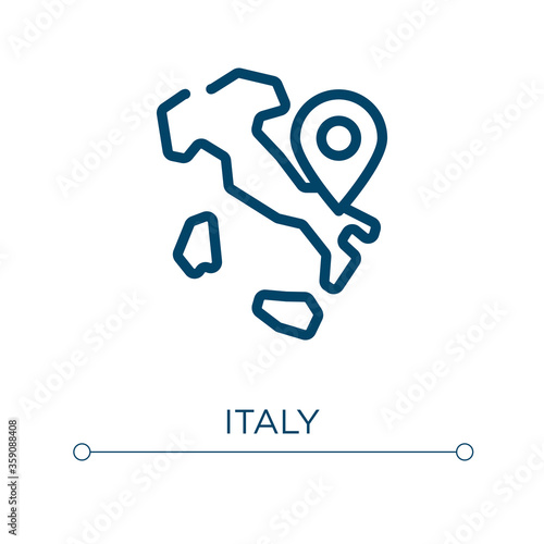 Italy icon. Linear vector illustration. Outline italy icon vector. Thin line symbol for use on web and mobile apps, logo, print media.