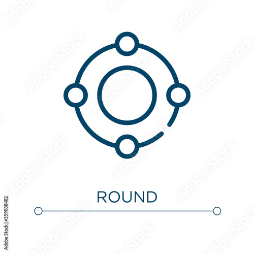 Round icon. Linear vector illustration. Outline round icon vector. Thin line symbol for use on web and mobile apps, logo, print media.