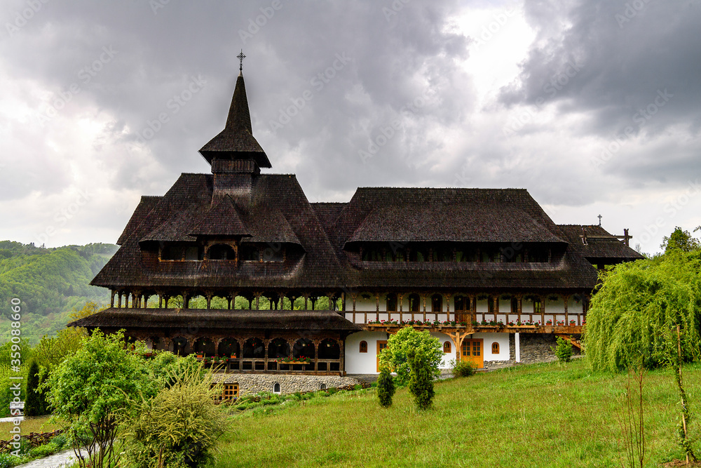 Fototapeta premium Wooden churches of Maramures site, Transylvania, Romania. UNESCO World Heritage