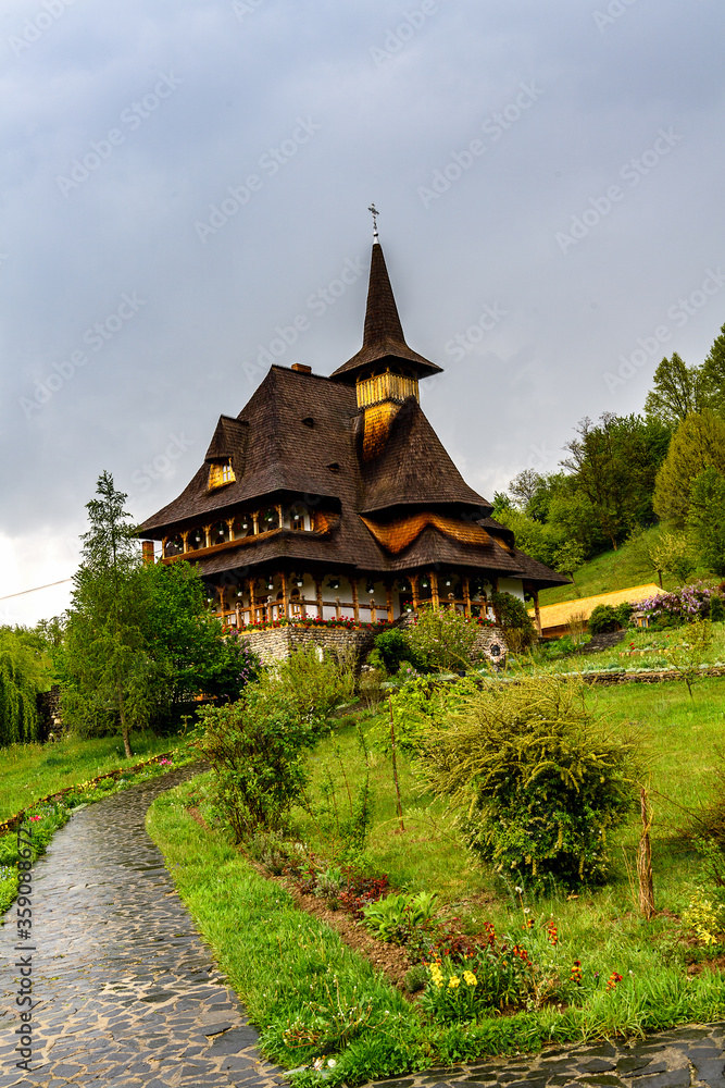 Fototapeta premium Wooden churches of Maramures site, Transylvania, Romania. UNESCO World Heritage