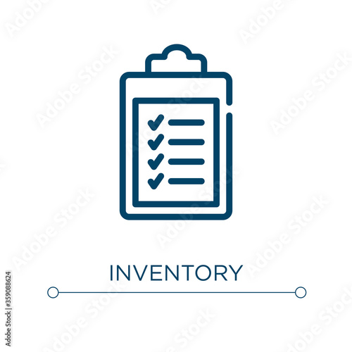 Inventory icon. Linear vector illustration. Outline inventory icon vector. Thin line symbol for use on web and mobile apps, logo, print media.