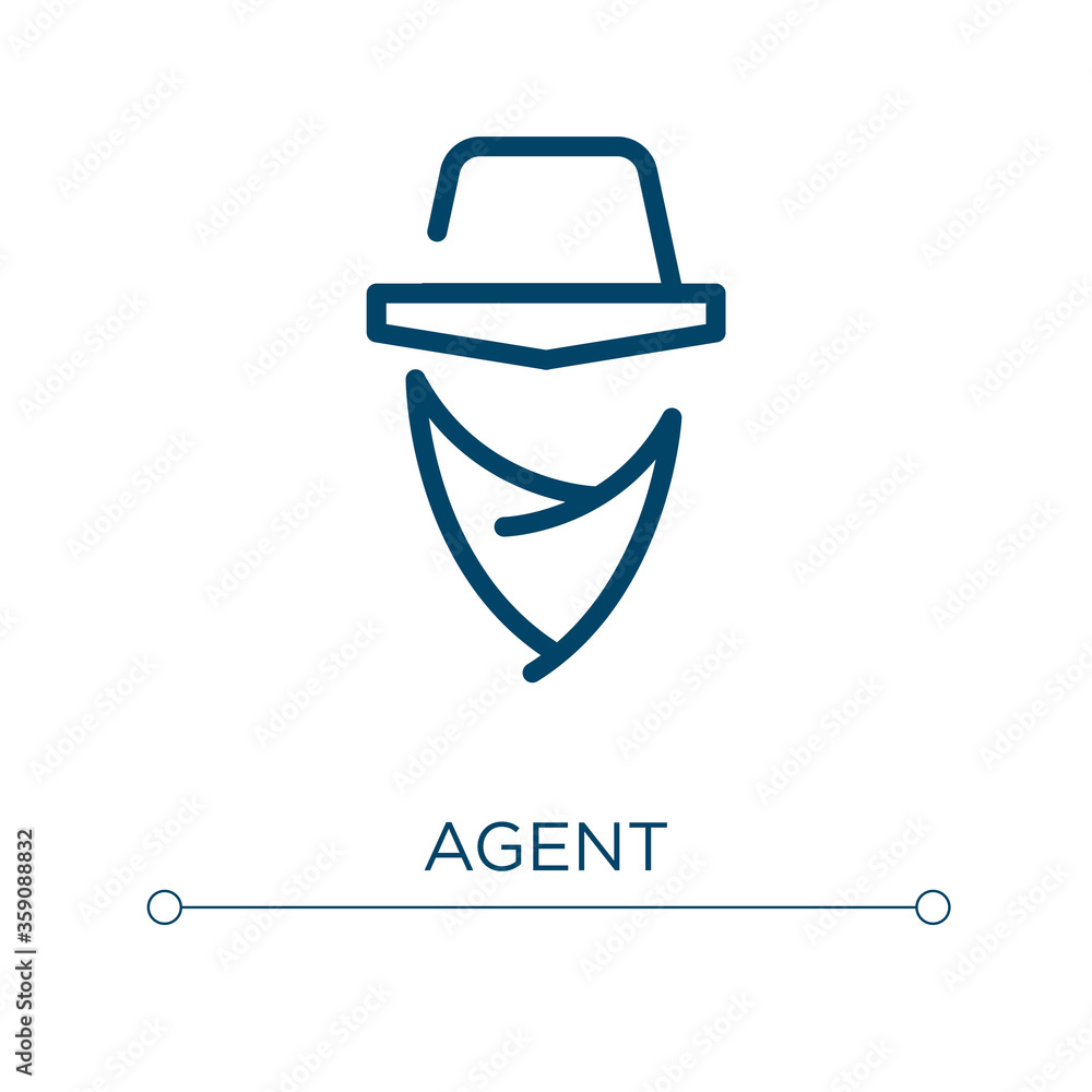 Agent icon. Linear vector illustration. Outline agent icon vector. Thin line symbol for use on web and mobile apps, logo, print media. Agent icon. Linear vector illustration. Outline agent icon vector. Thin line symbol for use on web and mobile apps, logo, print media.