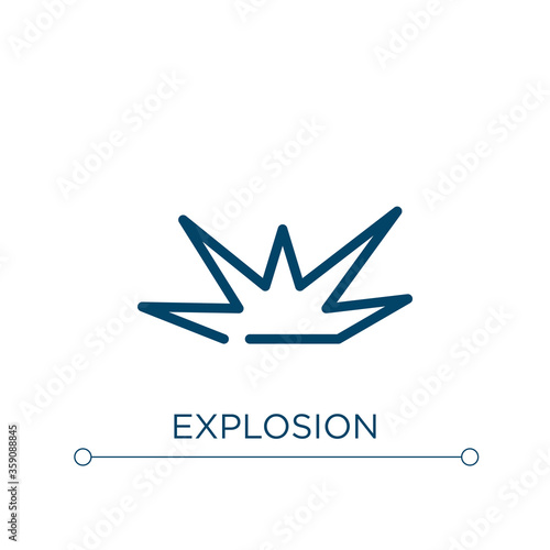 Explosion icon. Linear vector illustration. Outline explosion icon vector. Thin line symbol for use on web and mobile apps, logo, print media.