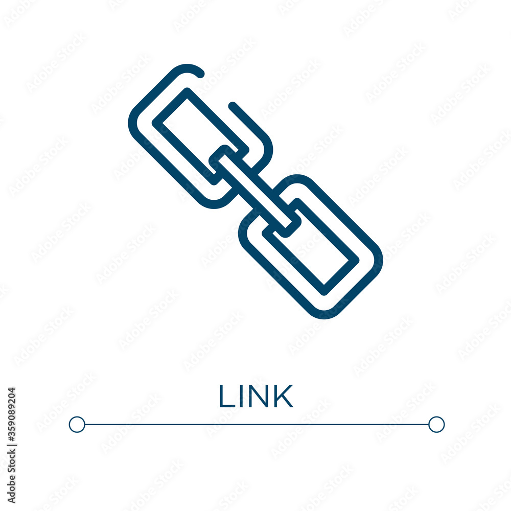 Link icon. Linear vector illustration. Outline link icon vector. Thin line symbol for use on web and mobile apps, logo, print media.