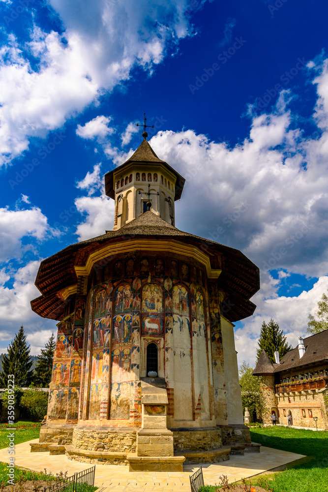 Moldovita Monastery, a Romanian Orthodox monastery in Vatra Moldovitei, Suceava County, Moldavia, Romania Moldovita Monastery, a Romanian Orthodox monastery in Vatra Moldovitei, Suceava County, Moldavia, Romania