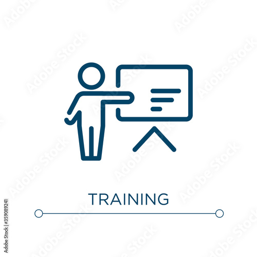 Training icon. Linear vector illustration. Outline training icon vector. Thin line symbol for use on web and mobile apps, logo, print media.