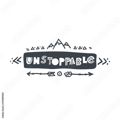 Hand-drawn lettering in sloppy style. Scandinavian doodles. Vector isolated motivation illustration