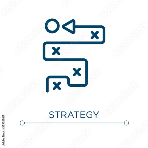 Strategy icon. Linear vector illustration. Outline strategy icon vector. Thin line symbol for use on web and mobile apps, logo, print media.