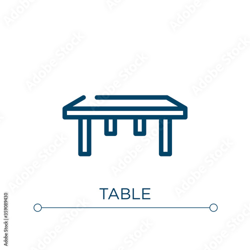 Table icon. Linear vector illustration. Outline table icon vector. Thin line symbol for use on web and mobile apps, logo, print media.