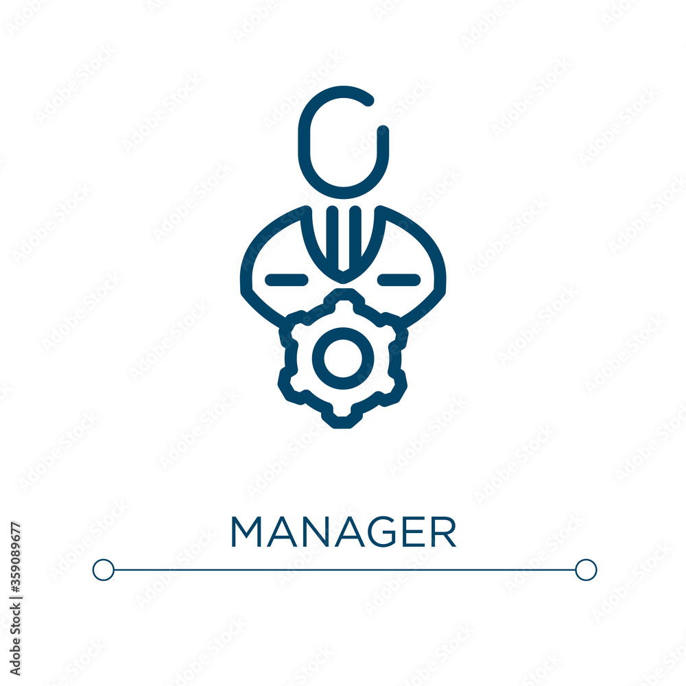 Manager icon. Linear vector illustration. Outline manager icon vector. Thin line symbol for use on web and mobile apps, logo, print media.
