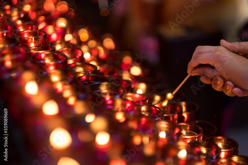 Lightning Candle Prayer Flames Hands