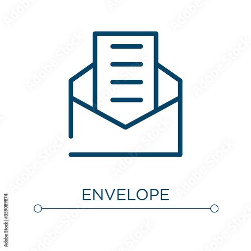 Envelope icon. Linear vector illustration. Outline envelope icon vector. Thin line symbol for use on web and mobile apps, logo, print media.