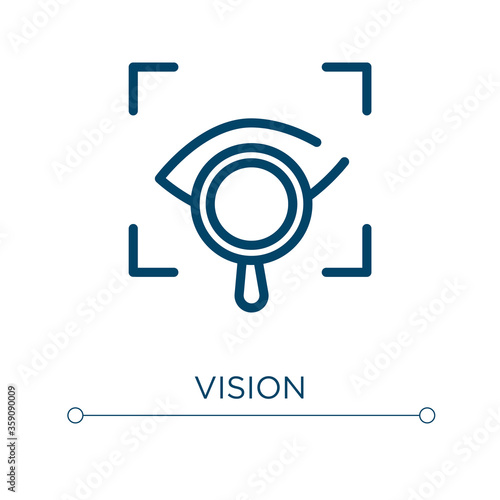 Vision icon. Linear vector illustration. Outline vision icon vector. Thin line symbol for use on web and mobile apps, logo, print media.