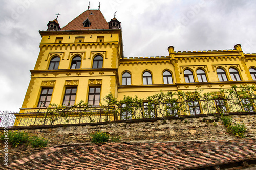 Architecture of the historic centre of Sighisoara, Romania. UNESCO World Heritage photo