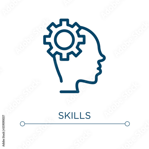 Skills icon. Linear vector illustration. Outline skills icon vector. Thin line symbol for use on web and mobile apps, logo, print media.