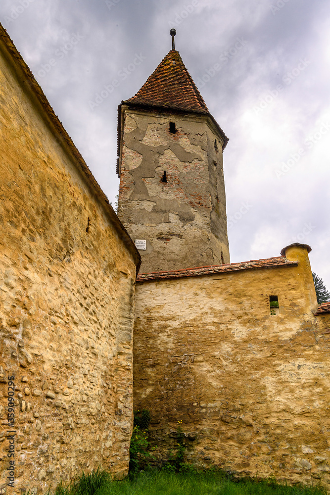 Wall around the historic centre of Sighisoara, Romania. UNESCO World Heritage