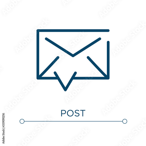 Post icon. Linear vector illustration. Outline post icon vector. Thin line symbol for use on web and mobile apps, logo, print media.
