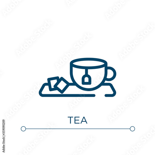 Tea icon. Linear vector illustration. Outline tea icon vector. Thin line symbol for use on web and mobile apps  logo  print media.