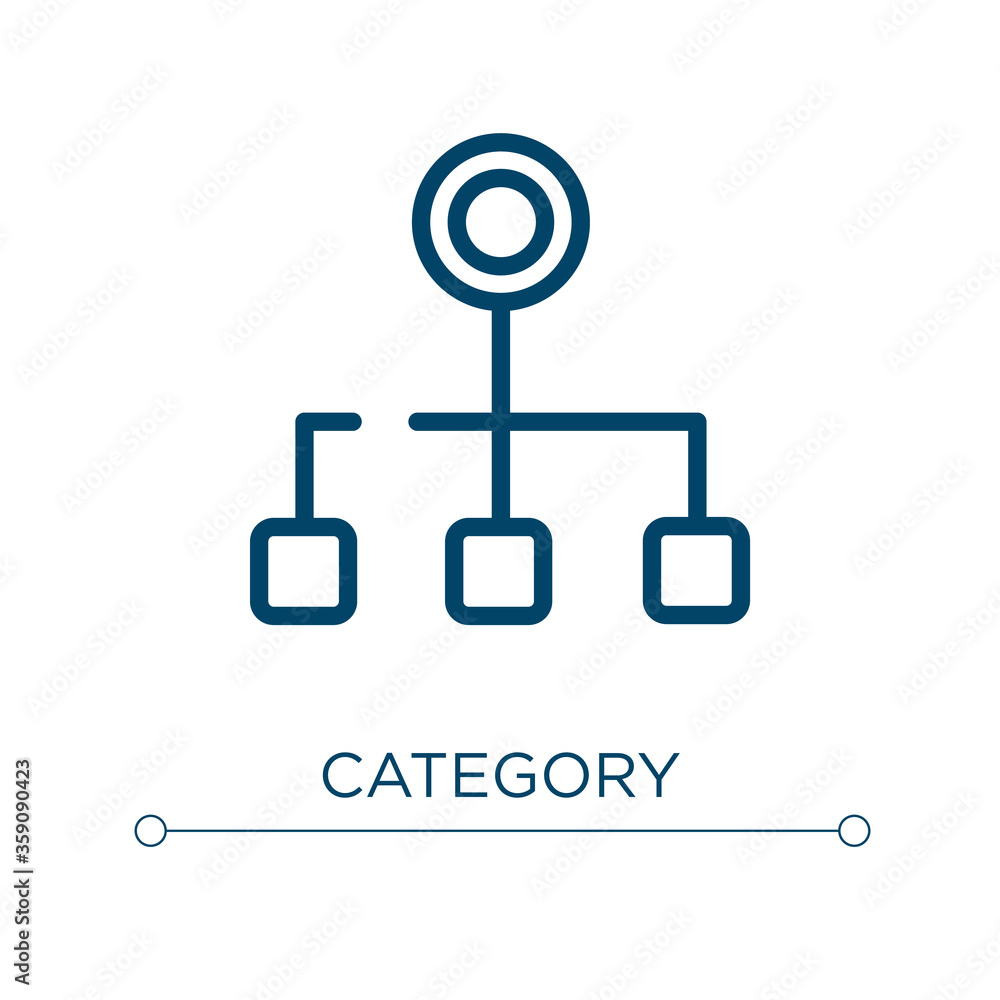 Vetor de Category icon. Linear vector illustration. Outline