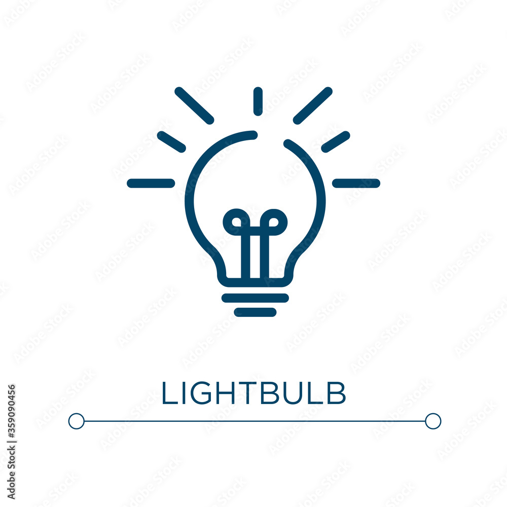 Lightbulb icon. Linear vector illustration. Outline lightbulb icon vector. Thin line symbol for use on web and mobile apps, logo, print media. Lightbulb icon. Linear vector illustration. Outline lightbulb icon vector. Thin line symbol for use on web and mobile apps, logo, print media.