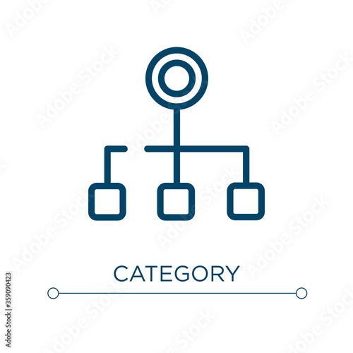 Category icon. Linear vector illustration. Outline category icon vector. Thin line symbol for use on web and mobile apps, logo, print media.