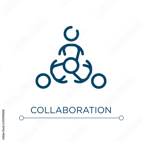 Collaboration icon. Linear vector illustration. Outline collaboration icon vector. Thin line symbol for use on web and mobile apps, logo, print media.