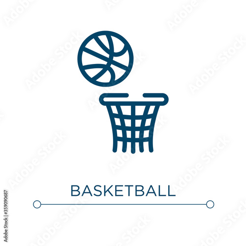 Basketball icon. Linear vector illustration. Outline basketball icon vector. Thin line symbol for use on web and mobile apps, logo, print media.