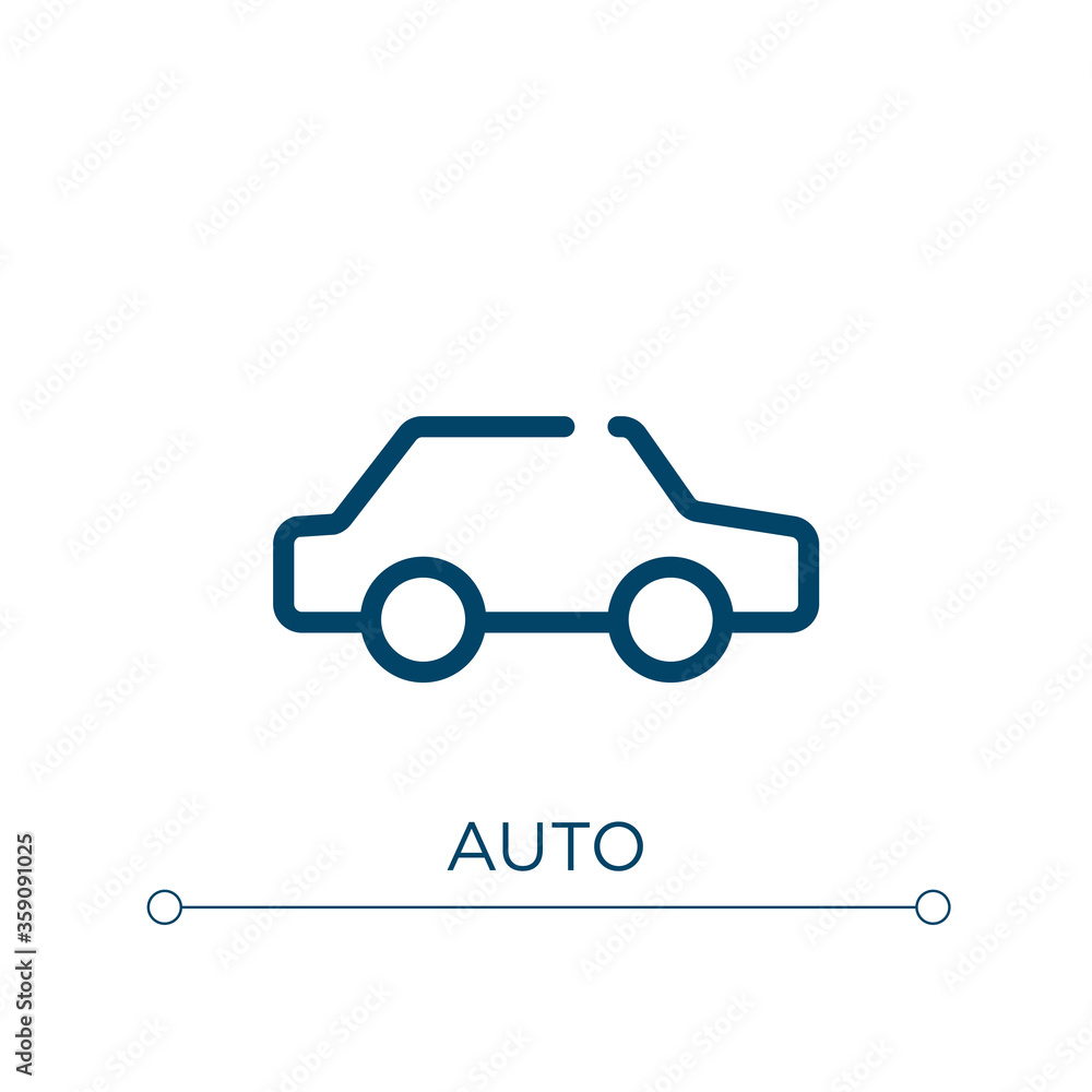Obraz premium Auto icon. Linear vector illustration. Outline auto icon vector. Thin line symbol for use on web and mobile apps, logo, print media.