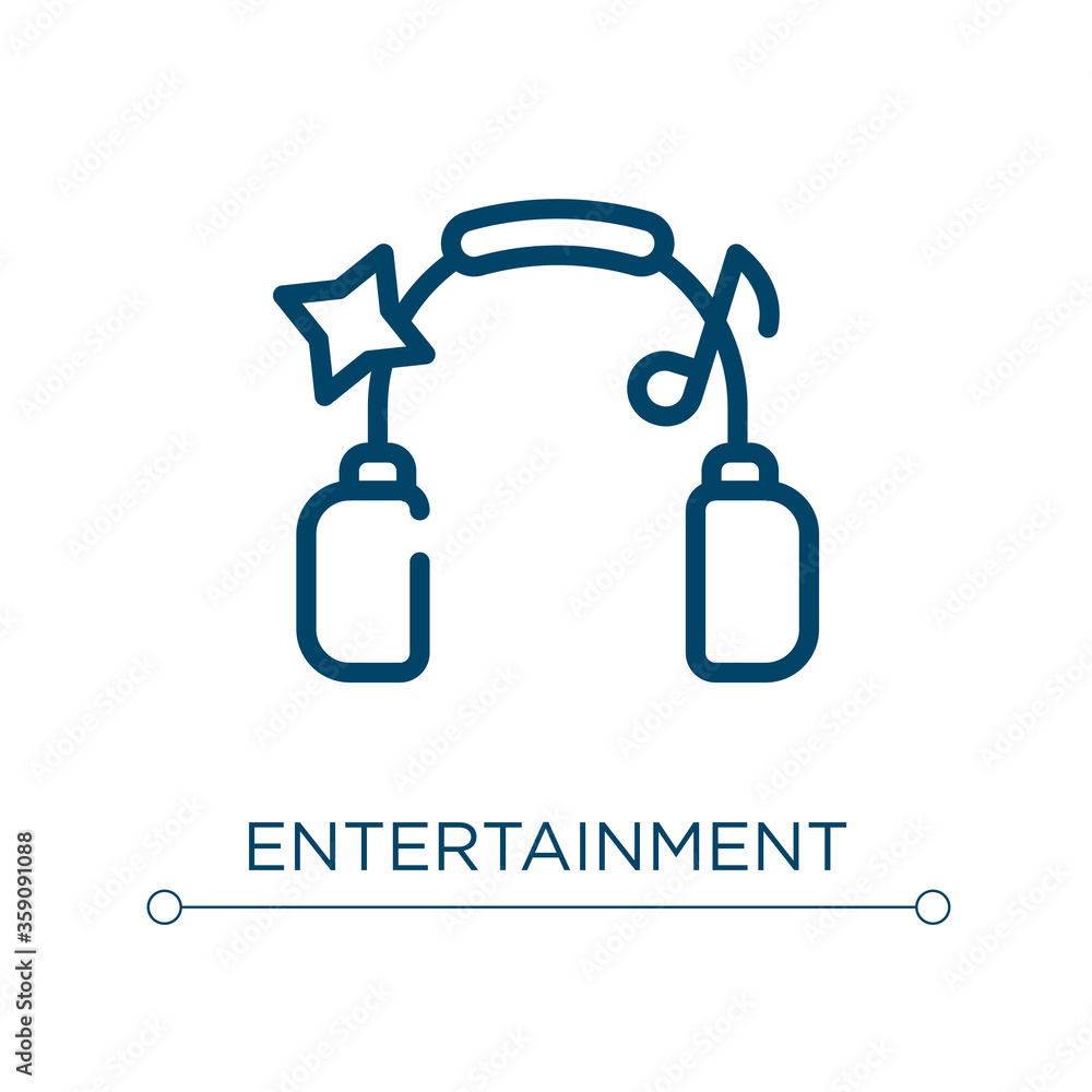 Fototapeta premium Entertainment icon. Linear vector illustration. Outline entertainment icon vector. Thin line symbol for use on web and mobile apps, logo, print media.