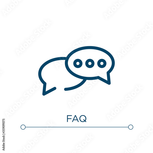 Faq icon. Linear vector illustration. Outline faq icon vector. Thin line symbol for use on web and mobile apps, logo, print media.