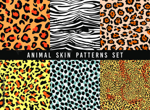 set of animal skin patterns
