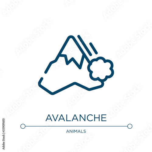 Avalanche icon. Linear vector illustration from winter nature collection. Outline avalanche icon vector. Thin line symbol for use on web and mobile apps, logo, print media.