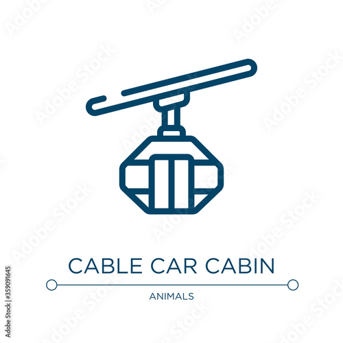 Cable car cabin icon. Linear vector illustration from winter nature collection. Outline cable car cabin icon vector. Thin line symbol for use on web and mobile apps, logo, print media.