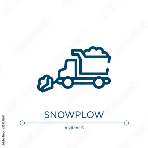 Snowplow icon. Linear vector illustration from winter nature collection. Outline snowplow icon vector. Thin line symbol for use on web and mobile apps, logo, print media.