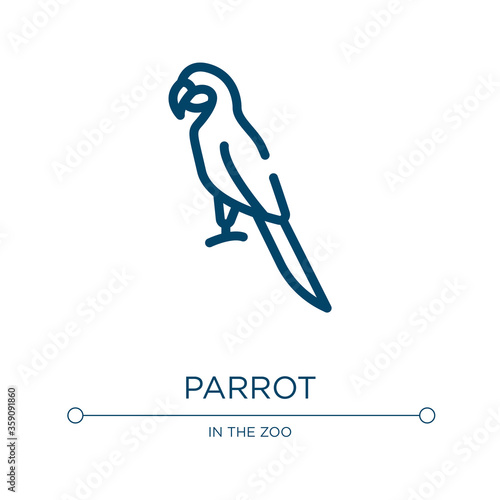 Parrot icon. Linear vector illustration from birds collection. Outline parrot icon vector. Thin line symbol for use on web and mobile apps, logo, print media.