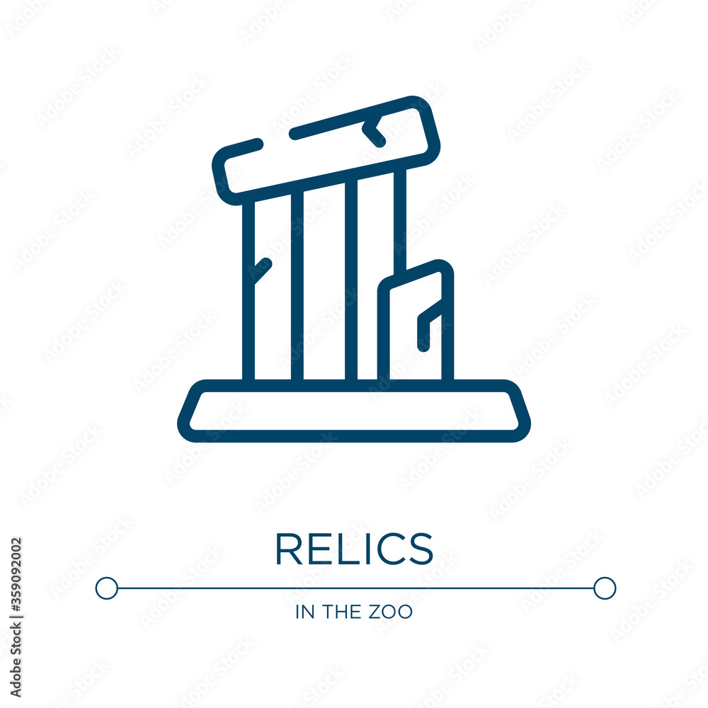 Relics icon. Linear vector illustration from desert collection. Outline relics icon vector. Thin line symbol for use on web and mobile apps, logo, print media. Relics icon. Linear vector illustration from desert collection. Outline relics icon vector. Thin line symbol for use on web and mobile apps, logo, print media.