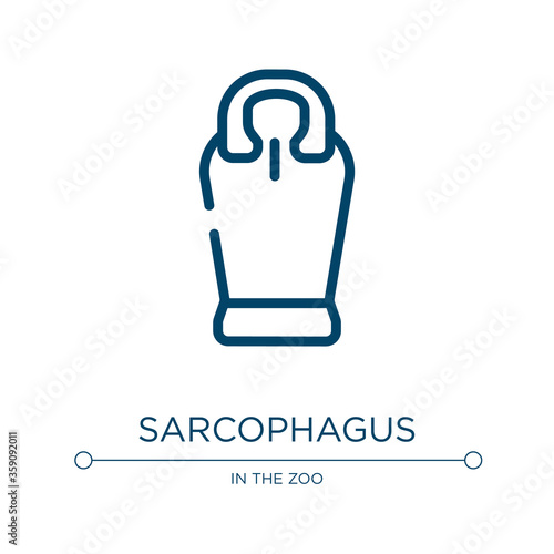 Sarcophagus icon. Linear vector illustration from desert collection. Outline sarcophagus icon vector. Thin line symbol for use on web and mobile apps, logo, print media.