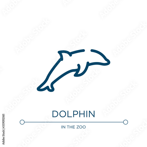 Dolphin icon. Linear vector illustration from nature collection. Outline dolphin icon vector. Thin line symbol for use on web and mobile apps, logo, print media.