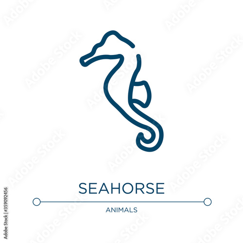 Seahorse icon. Linear vector illustration from diving collection. Outline seahorse icon vector. Thin line symbol for use on web and mobile apps, logo, print media.