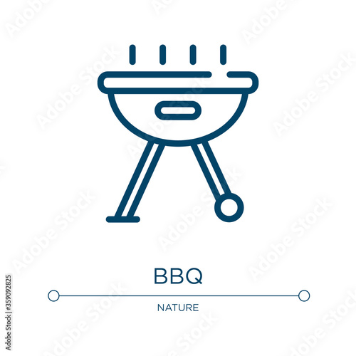 Bbq icon. Linear vector illustration from spring collection. Outline bbq icon vector. Thin line symbol for use on web and mobile apps, logo, print media.