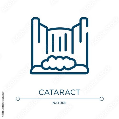 Cataract icon. Linear vector illustration from africa collection. Outline cataract icon vector. Thin line symbol for use on web and mobile apps, logo, print media.