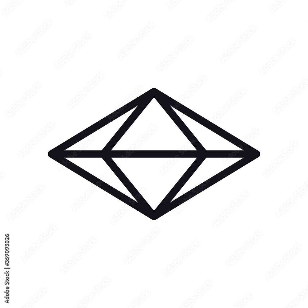 geometric and abstract 3d diamond line style icon vector design geometric and abstract 3d diamond line style icon vector design