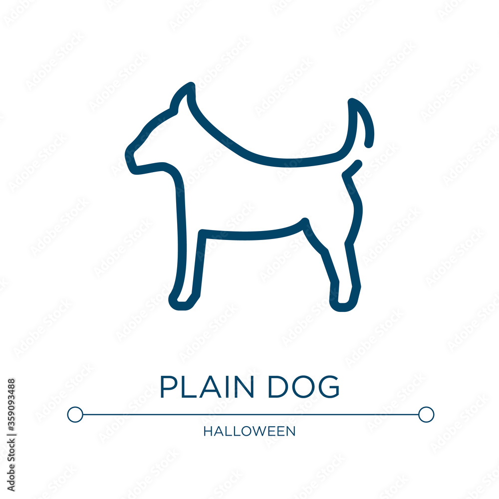 Plain dog icon. Linear vector illustration from poi nature collection. Outline plain dog icon vector. Thin line symbol for use on web and mobile apps, logo, print media.