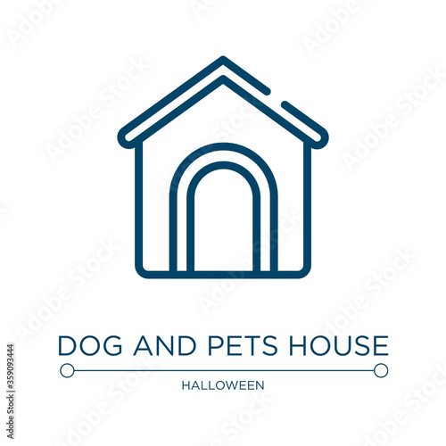 Dog and pets house icon. Linear vector illustration from dogs collection. Outline dog and pets house icon vector. Thin line symbol for use on web and mobile apps, logo, print media.