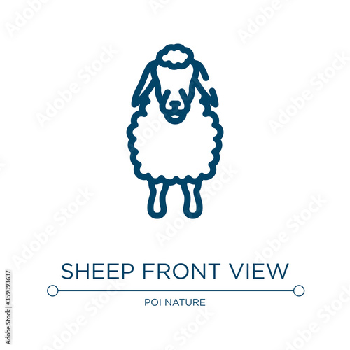 Sheep front view icon. Linear vector illustration from sheeps collection. Outline sheep front view icon vector. Thin line symbol for use on web and mobile apps, logo, print media.