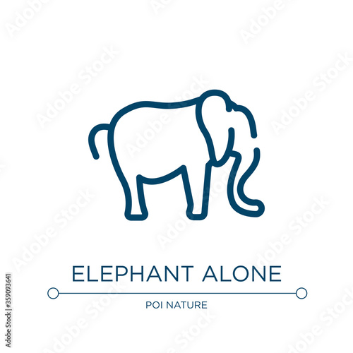 Elephant alone icon. Linear vector illustration from free animals collection. Outline elephant alone icon vector. Thin line symbol for use on web and mobile apps, logo, print media.