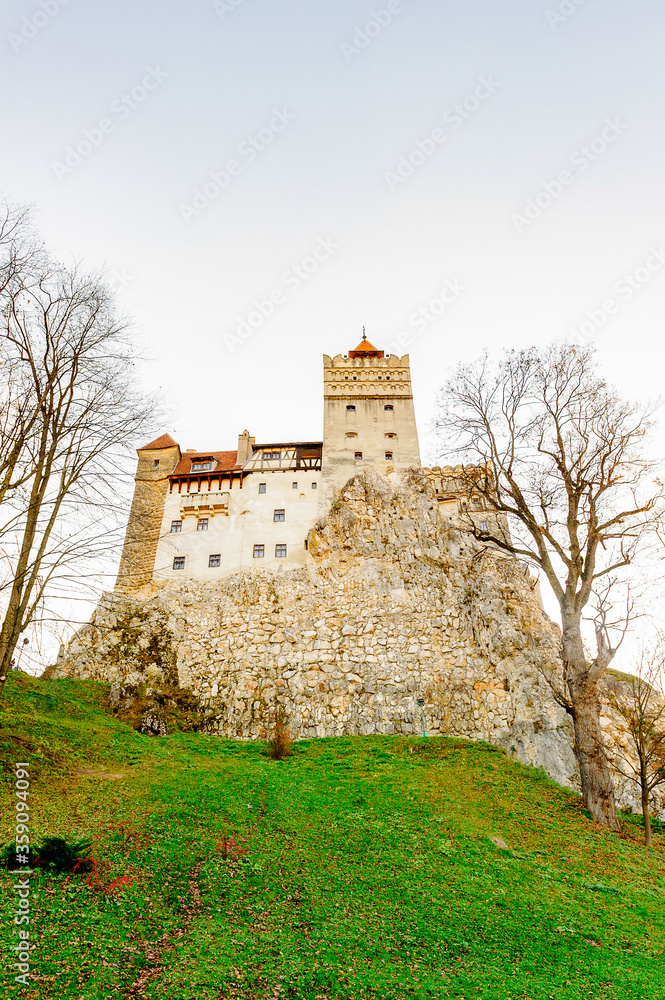 Bran Castle (Dracula Castle) on the top of the rock, Transylvania, Bran, Romania Bran Castle (Dracula Castle) on the top of the rock, Transylvania, Bran, Romania