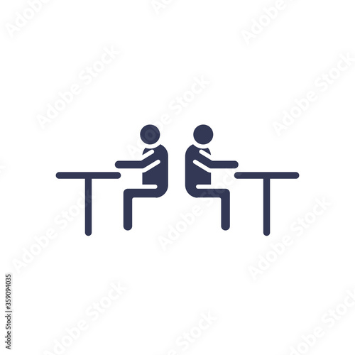 Avatars men on tables flat style icon vector design